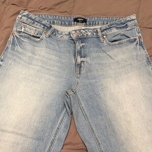 Edgy Light Blue Mid Rise Denim Pants (Maurice’s)